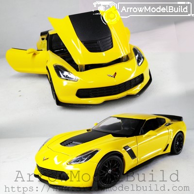Picture of ArrowModelBuild Chevrolet Corvette 2019 (Speed Yellow) Built & Painted 1/24 Model Kit