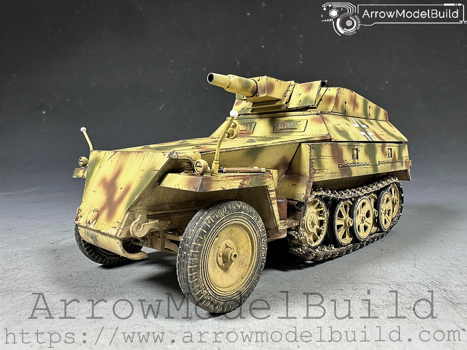 Picture of ArrowModelBuild Sd.Kfz.250/8 w/7.5mm K.51 L/24 Military Tank Built & Painted 1/35 Model Kit