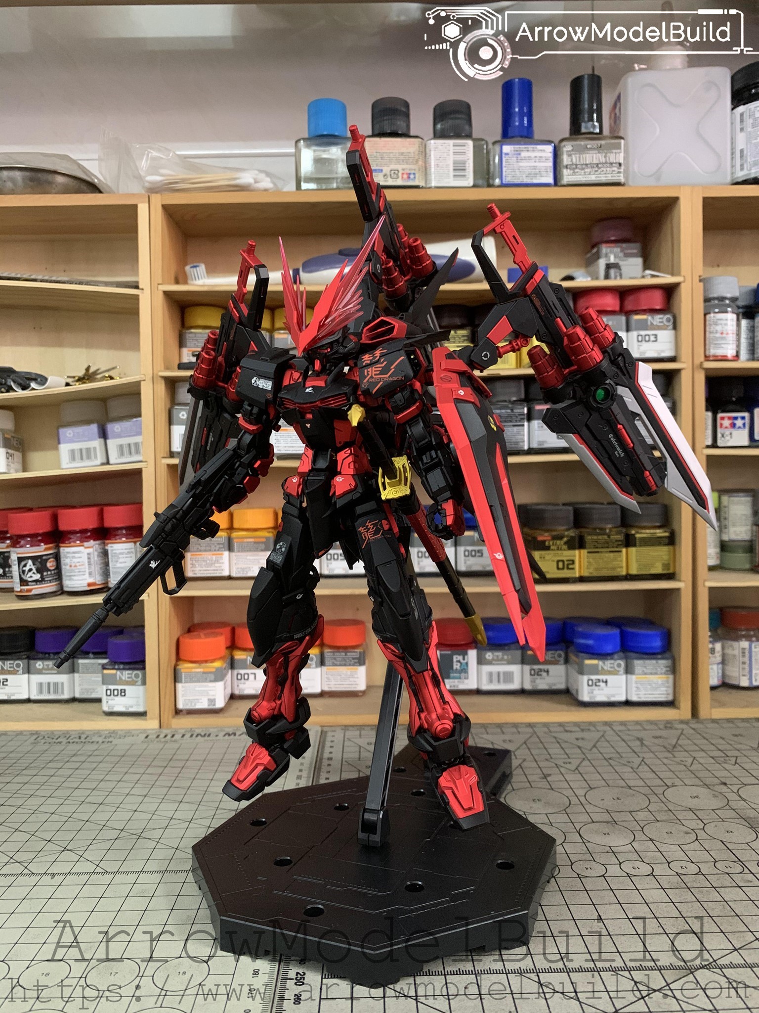 Picture of ArrowModelBuild Red Dragon Astray Gundam (Black Ver) Built & Painted MG 1/100 Model Kit