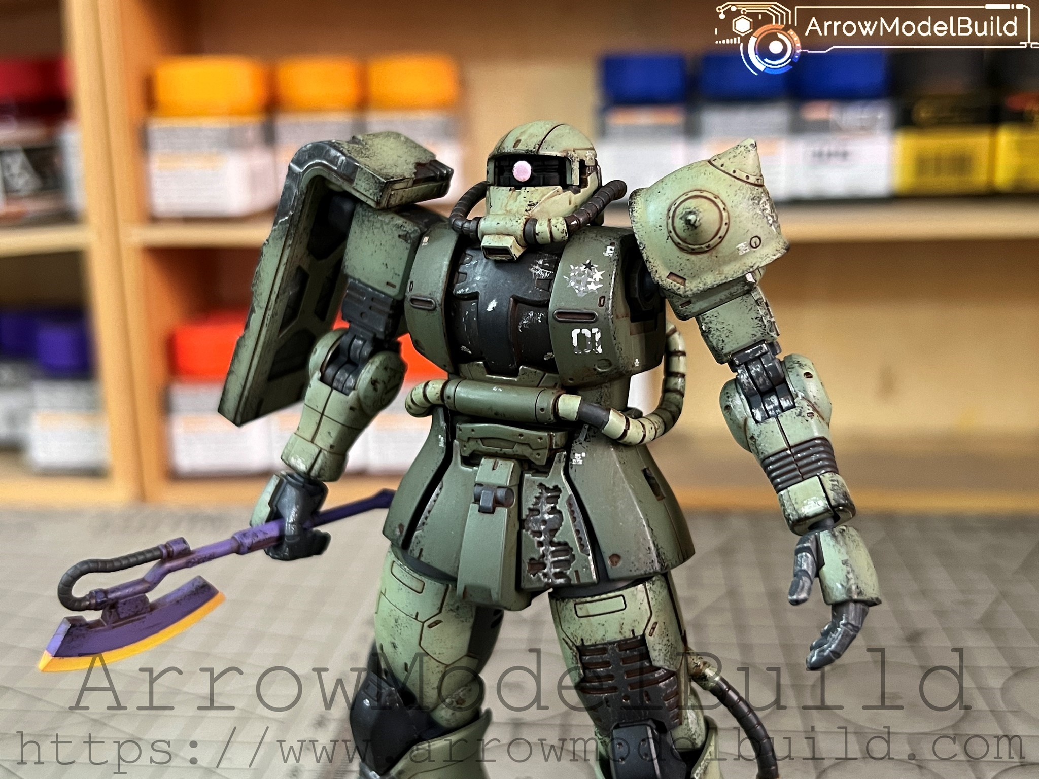 Picture of ArrowModelBuild Cucuruz Doan's Zaku (Shaping) Built & Painted HG 1/144 Model Kit