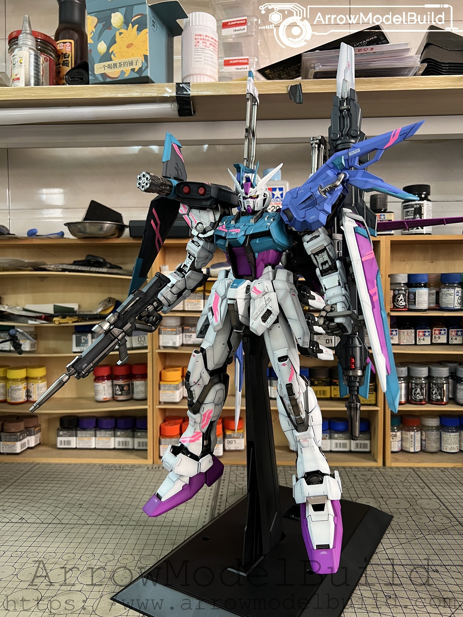 Picture of ArrowModelBuild Perfect Strike Gundam (Custom Cyber Color ) Built & Painted PG 1/60 Model Kit