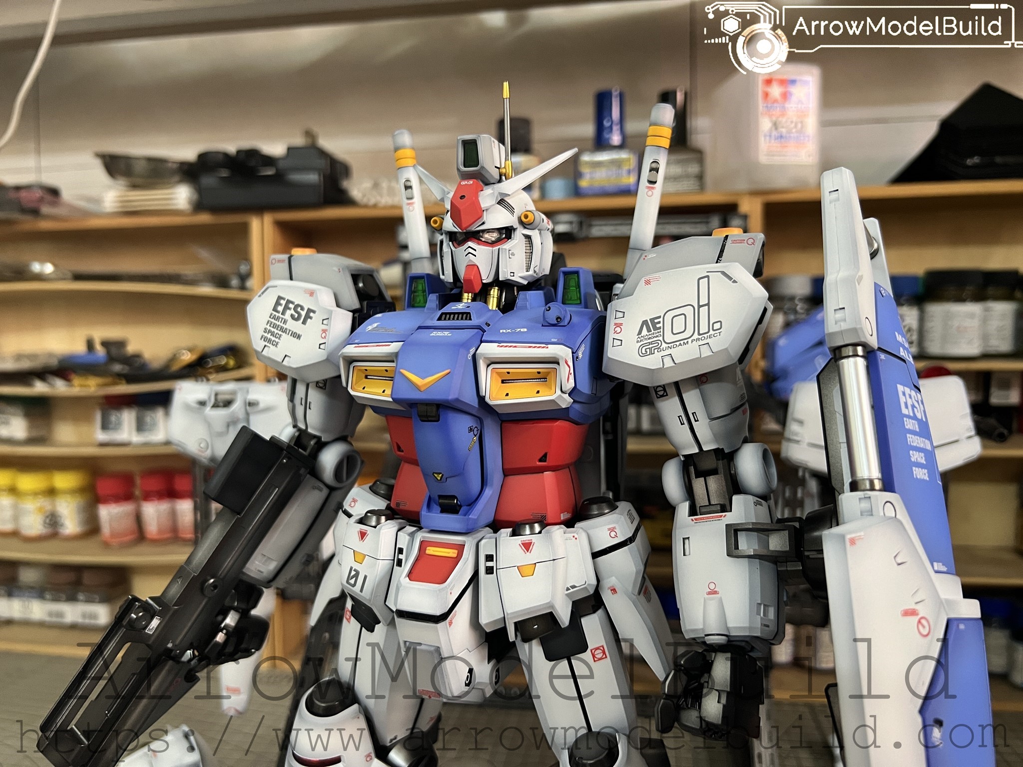 Picture of  ArrowModelBuild GP01 and GP01-FB Built & Painted PG 1/60 Model Kit  