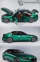 Picture of ArrowModelBuild BMW M3 G80 (Isle of Man Green) Black and Brown Interior with Silver Wheels Built & Painted 1/18 Model Kit